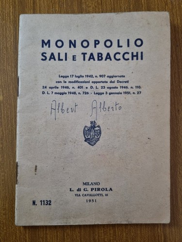 Monopolio sali tabacchi - monopolio, e