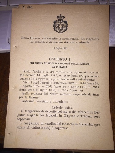 Regio decreto mod - decreto,