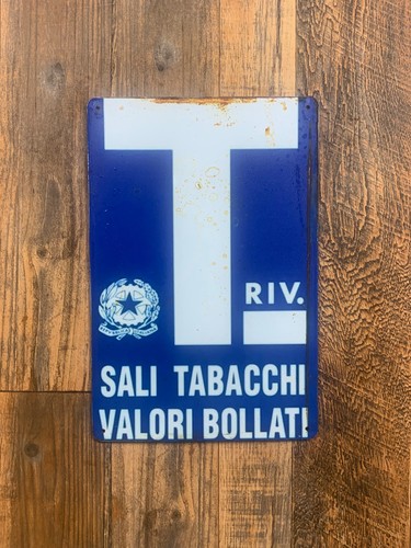 Insegna metallo sali - in, e