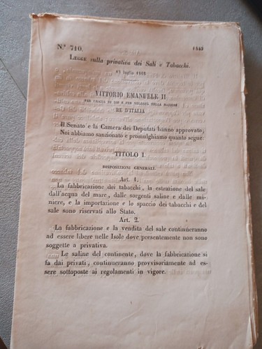 1862 regio decreto - 1862, n.710