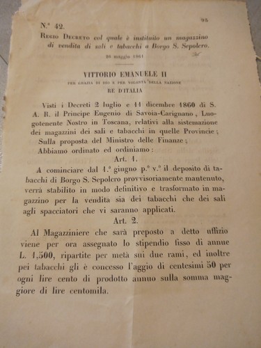 1863 regio decreto borgo s - borgo,